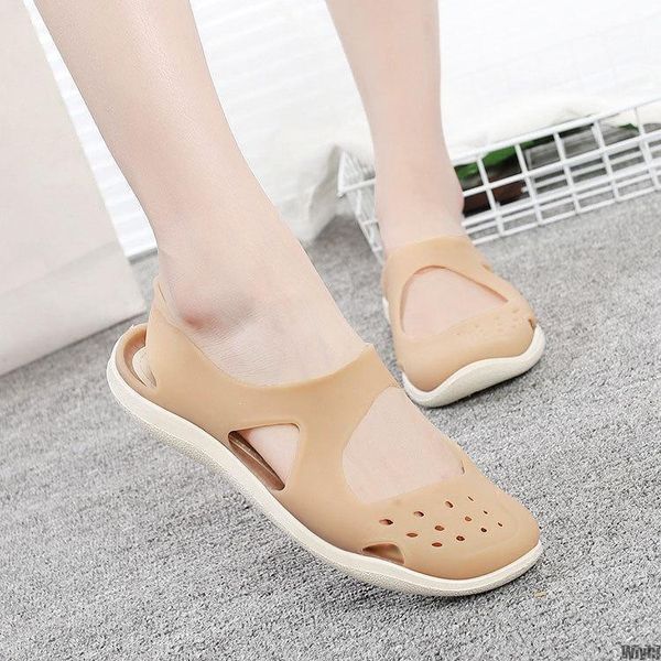 

new ladies sandals fashion ladies girls sandals summer casual jelly shoes hollow mesh flat beach1, Black