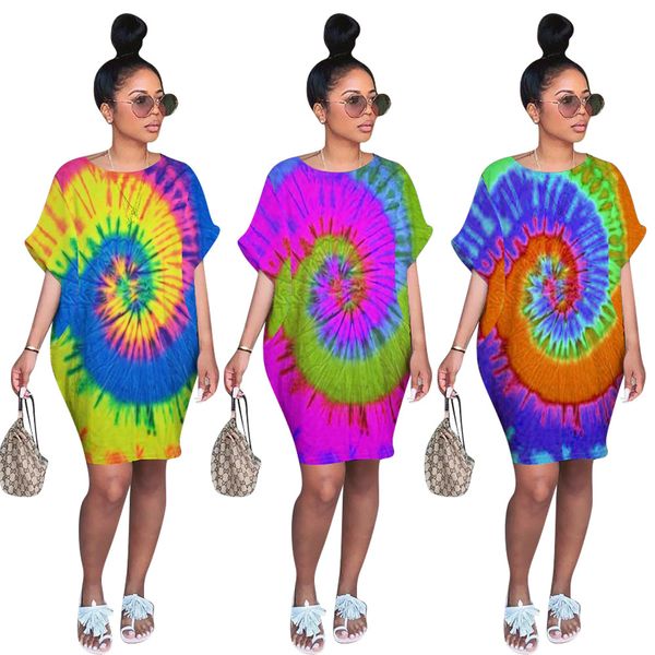 

spot 2021 dresses european and american spring and summer casual women's color positioning printing loose dress, Black;gray