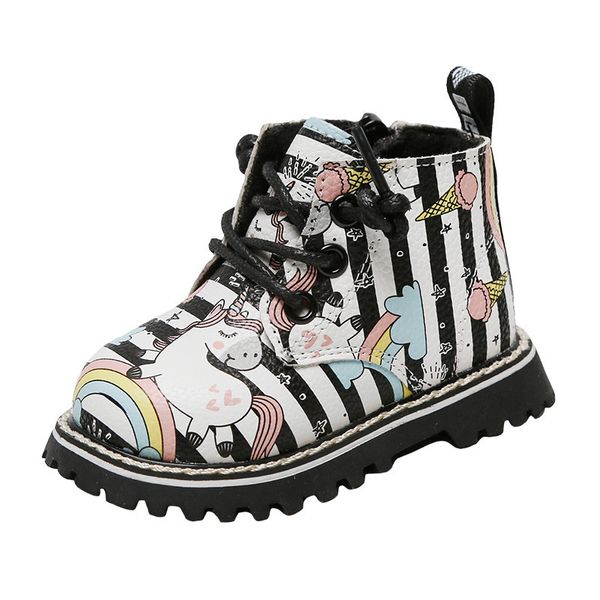 

baby boots cartoon leather shoes non-slip toddler shoes for 0~3 years old kids in spring/autumn/winter lj201104, Black;grey