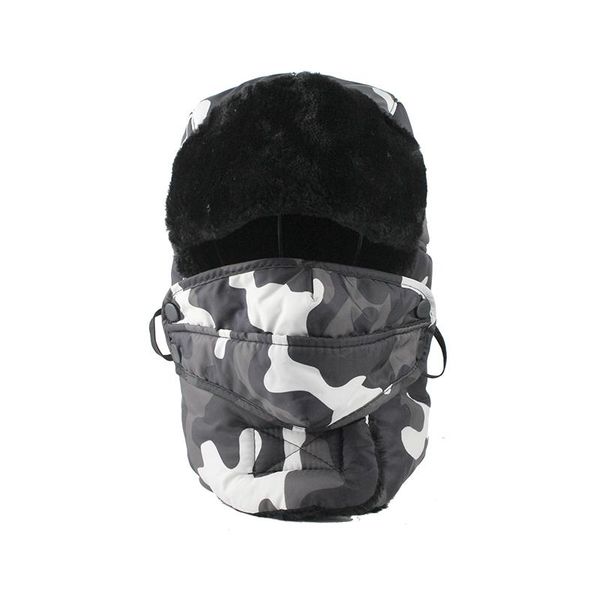 

flb] winter warm earflap bomber hats caps scarf men women russian trapper thermal hat trooper earflap snow ski hat cap f18064 jlluje, Black;white