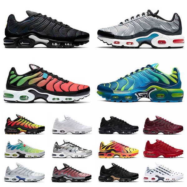 

qaulity 2020 new tn plus se men women big size us 12 running shoes black all white sneakers trainers