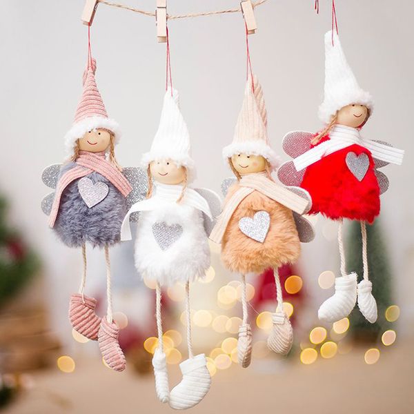 

merry angel plush doll pendant christmas tree ornament xmas decorations for home decor new year 2021 children gift