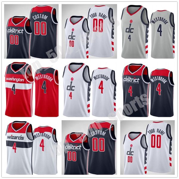 

2021 new city grey russell 4 westbrook jersey basketball red navy white college ncaa shirts fast shipping, Black;red