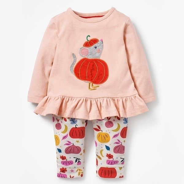 

little maven 18m-7year autumn two-piece pumpkin set toddler kids children's clothing sets baby girls fall boutique outfits suit y200325, White