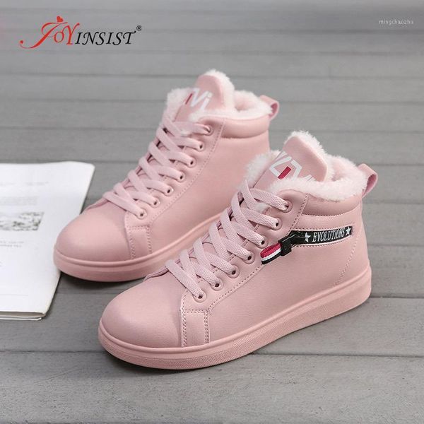 

boots 2021 fashion winter women ankle warm pu plush woman shoes sneakers flats lace up short snow botas1, Black