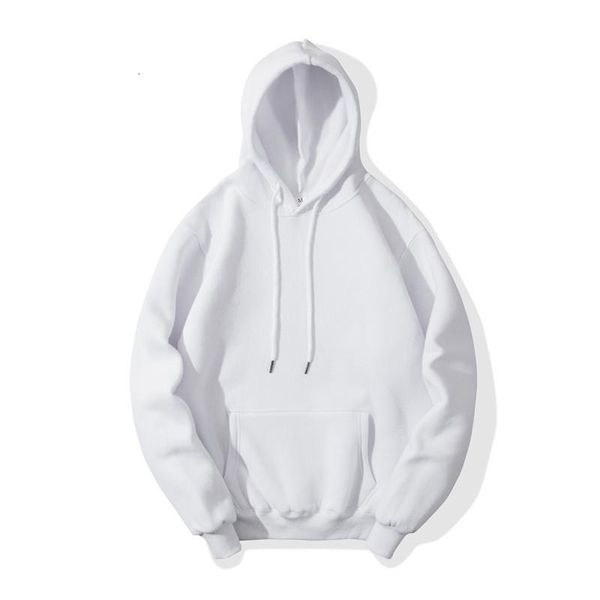 

fashion white men hoodies hip hop streetwear casual hoodies sweatshirts elasticity solid color fleece thick warm threaded cuffs, Black