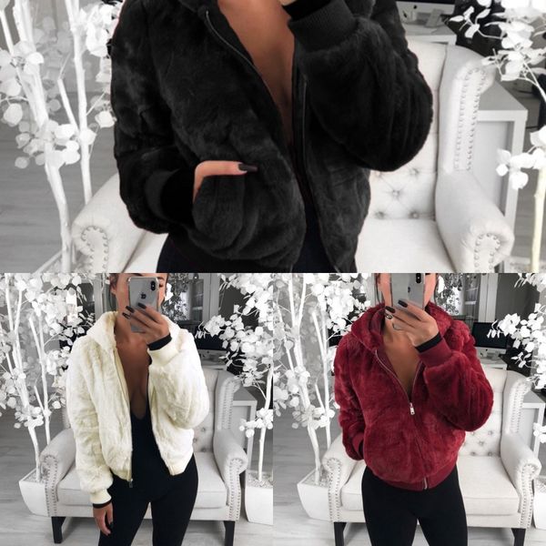 

2020 осенью и зимой женщин пу вай дао пу вай tao женщин пальто с капюшоном меха кролика искусственного меха плюшевые пальто для женщин f8yv4, Black