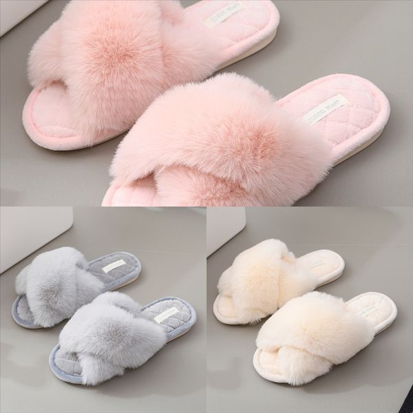 

ofdx women fur slipper women foam slippers plush home slipper slip on mule women flat casual outdoor british blackloafer memory, Black