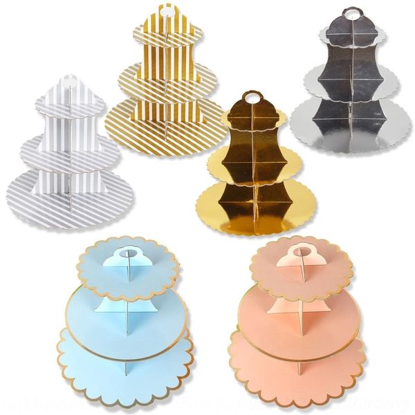 

ni65f paper disposable three-layer decoration tableparty decoration paper cake rack wedding disposable three-layer cake dessert tableparty w