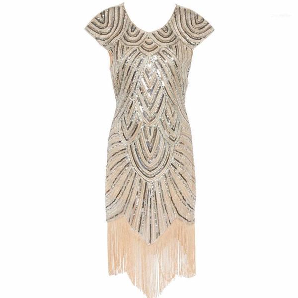 Partykleider Großhandel – Damen 1920er-Jahre, Diamant-Pailletten, verziert, Fransen, Great Gatsby, Flapper-Kleid, Flügelärmel, Retro, Midi, Ukraine, Vestido11