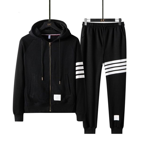 

and autumn new men's jacket spring fashionable brand couple's sweater suit casual sportswear, Gray