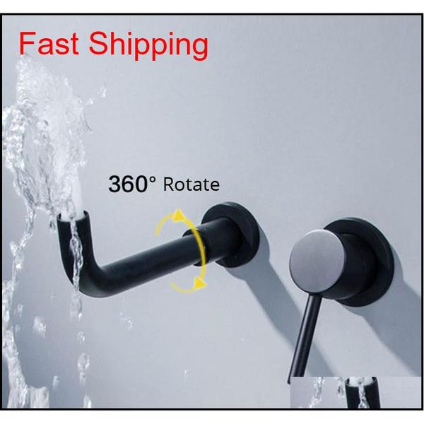 

brass wall basin mixer tap bathroom sink faucet swivel spout bath tap single lever white lavatory qylyea bde_luck