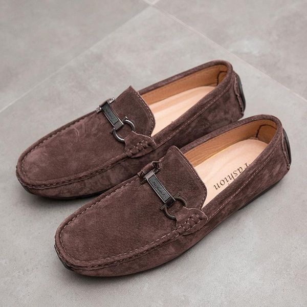 

selling mens shoes mens loafers comfortable leather driving shoes man black gray slip on casual men flat shoe