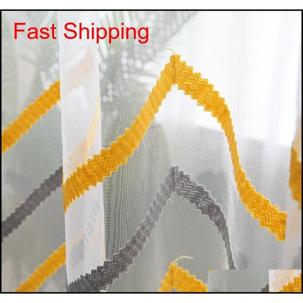 

customzied nordic european cotton linen curtain for living room modern yellow grey splicing geometric pattern bl qylupe bdebaby