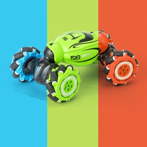 

selling kid toy fashion four wheels drive 360 rolling double side running high speed gesture rc climbing car
