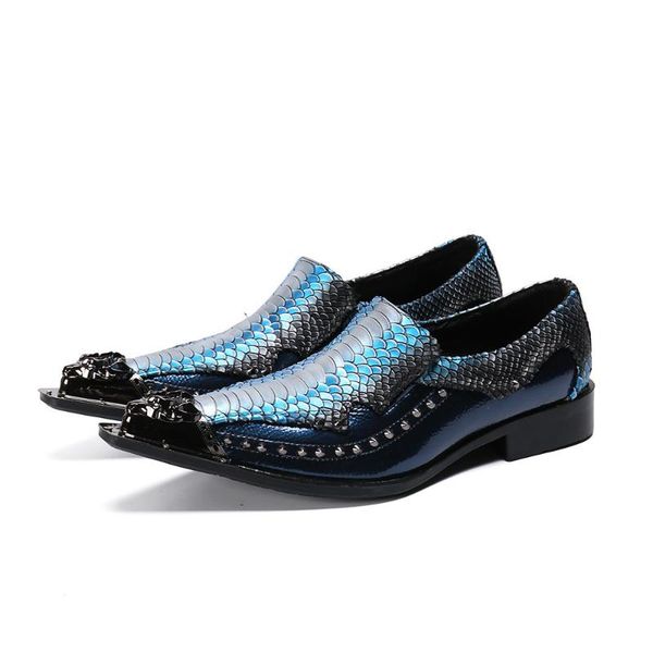 

autumn and winter leather rubber low pointed suit blue versatile dress shoes, Black