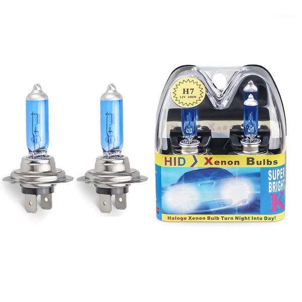 

2pcs 6000k super bright white h7 halogen bulb 12v car headlight bulb h7 55w 100w halogen lamp car headlight replacement1
