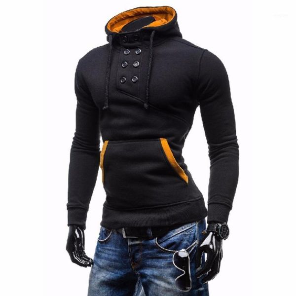 

autumn winter hoodies men fashion brand pullover solid turtleneck sportswear black sweatshirt for male fitness tracksuits button1