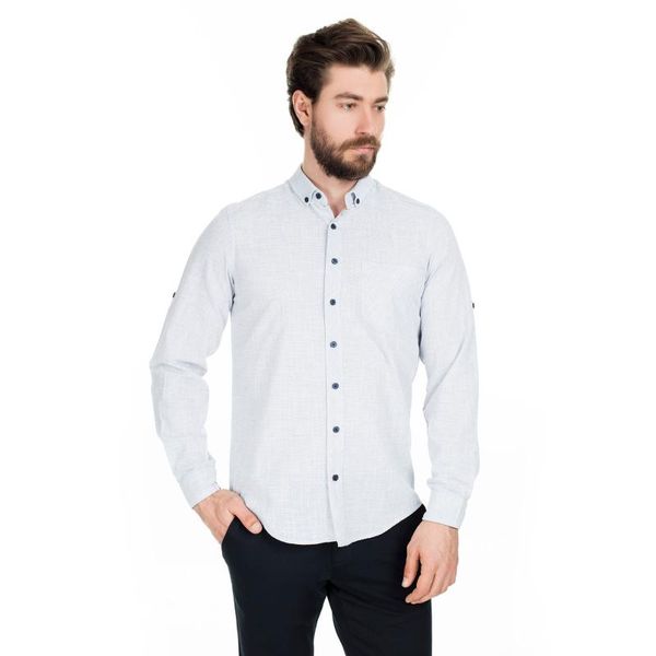 

men's casual shirts buratti button collar shirt male cf20s111845, White;black