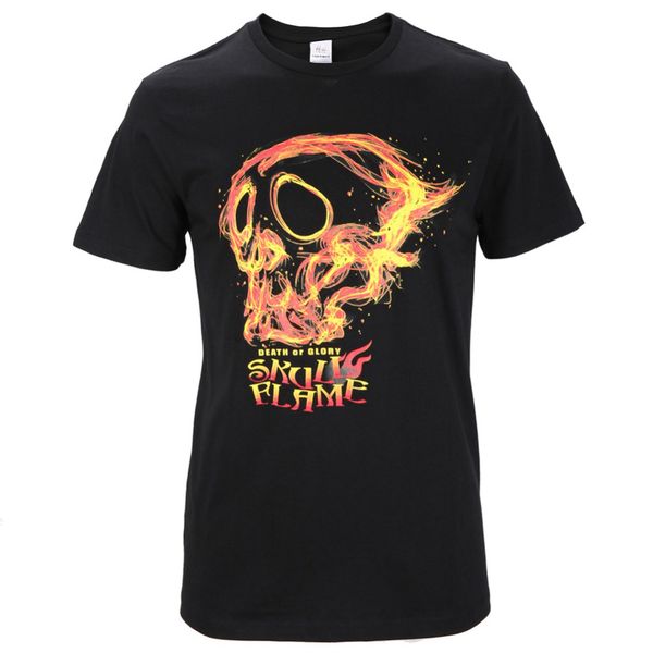 

fire skull black men neck round short clothing military regular high street men 100% cotton 2018 swag hoodie designers t shirts sweatshirt