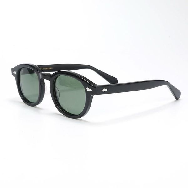 

vintagejohnny depp sunglasses men handmade acetate frame polarized sunglasses round optical myopia prescription, White;black