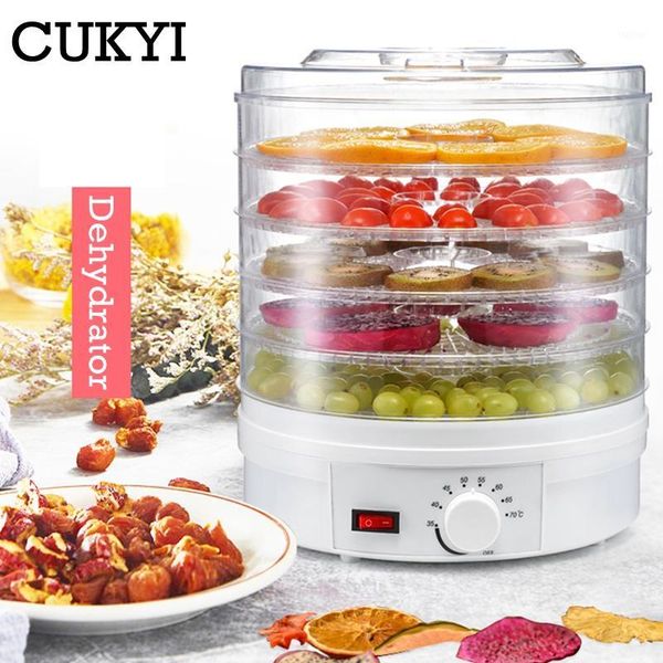 

dehydrators cukyi dehydrator fruit vegetable meat drying machine snacks dryer with 5 trays eu/uk/us plug 110v/220v1