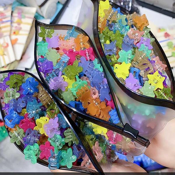 

50pcs/bag cute girls women flower crown animals baby hair children hairpins hair clips kid accessories set1, Slivery;white