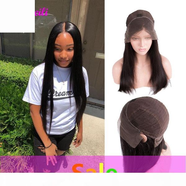 

human hair lace front wigs for black woman brazilian straight remy hair 13*4 lace front wig with baby hair perruques de cheveux humains, Black;brown