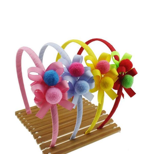 

50pcs dhl new designs lovely fuzzy pom pom headband, Slivery;white