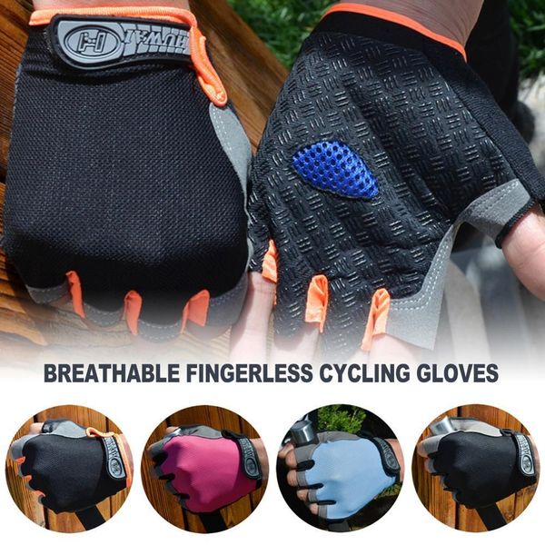 

cycling bicycle bike anti slip shock breathable half finger short sports gloves accessories for men women, Blue;gray