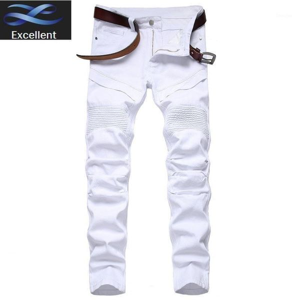 

for white 2021 men mens clothing leopard patchwork rivet slim jeans light holes ripped skinny stretch denim pants trousers1, Blue