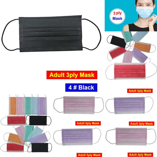 

facial manufacturer wholesale disposal 3 ply paty black fabric mask case filter 22