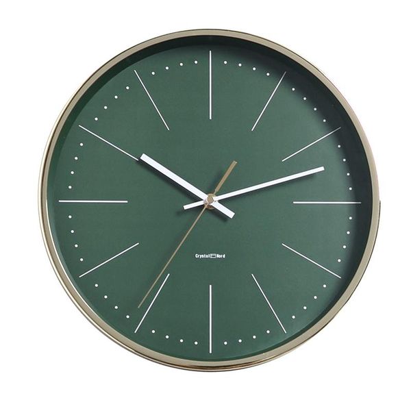 

wall clocks green metal large clock modern design luxury mute hanging home decor living room decoration gift