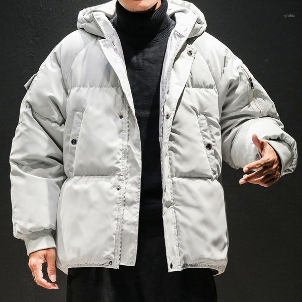 

m-5xl thick hooded men winter jacket 2018 new fashion warm parkas man jacket and coat windproof male parkas casaco, Black