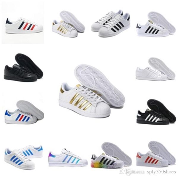 

2021 classic superstar white black white pink blue gold superstars pride sneakers women men sport casual shoes us 5-10
