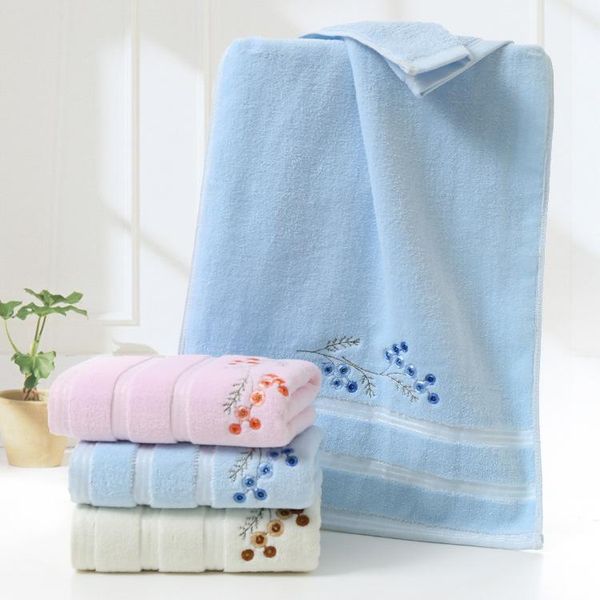 

towel 2pcs/lot 100% cotton embroidered thickening absorbent bath large size 35x75cm1
