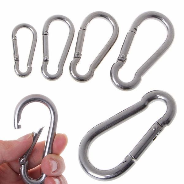 

304 stainless steel spring carabiner snap hook keychain quick link lock buckle 304 s qylmkp
