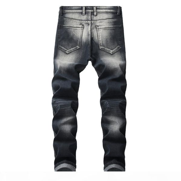 

mens winter jeans hip hop rock men pants clothes jean homme distressed ripped denim biker jeans masculino, Blue