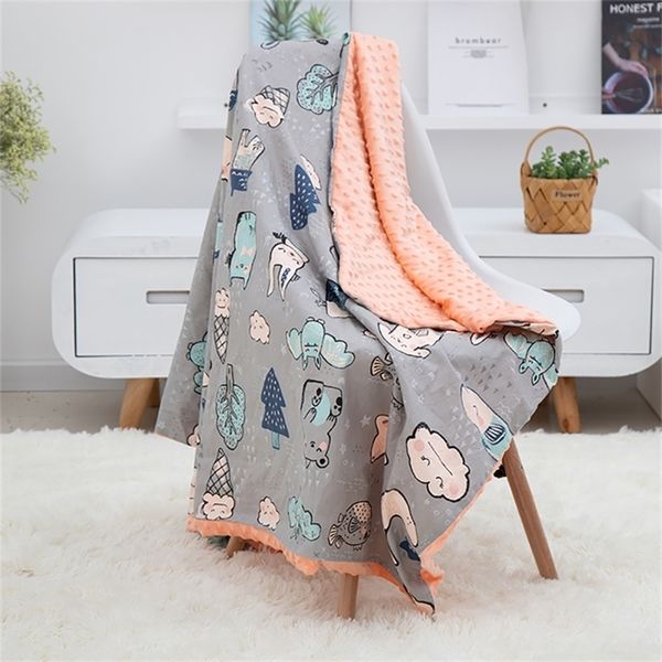 

blankets for newborn 100%cotton 3d touch milestone blanket baby monthly growth muslin swaddle breathable keep warm 80x100cm y201009