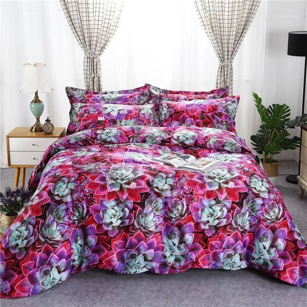 

3d printing succulent plants beding set for kids quilt comforter cover pillowcase au single us twin adults bed duvet cover set1
