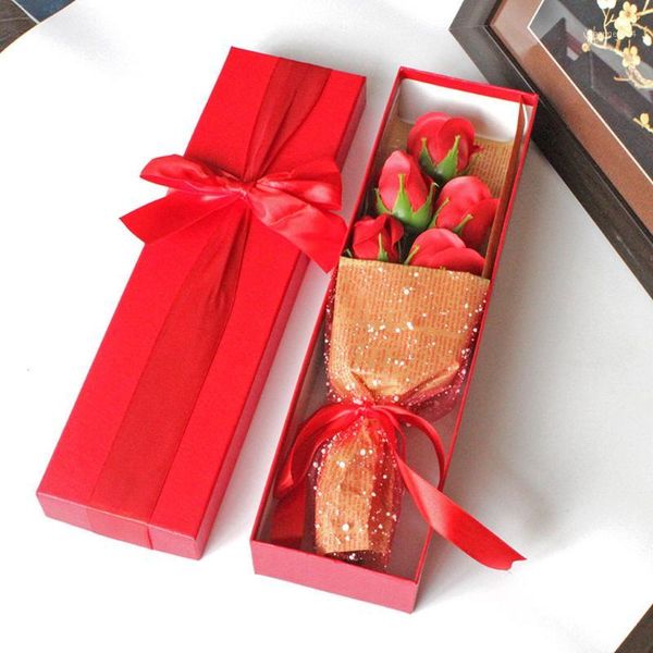 

roses soap flower soap gift box valentine's gifts wedding decoration gift 5pcs rose bouquet birthday base new&f101