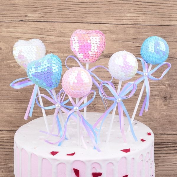 

0ammf decoration sequin love ins ball lollipop utevu decoration sequin ball ins cake plug-in love lollipop plug-in cake