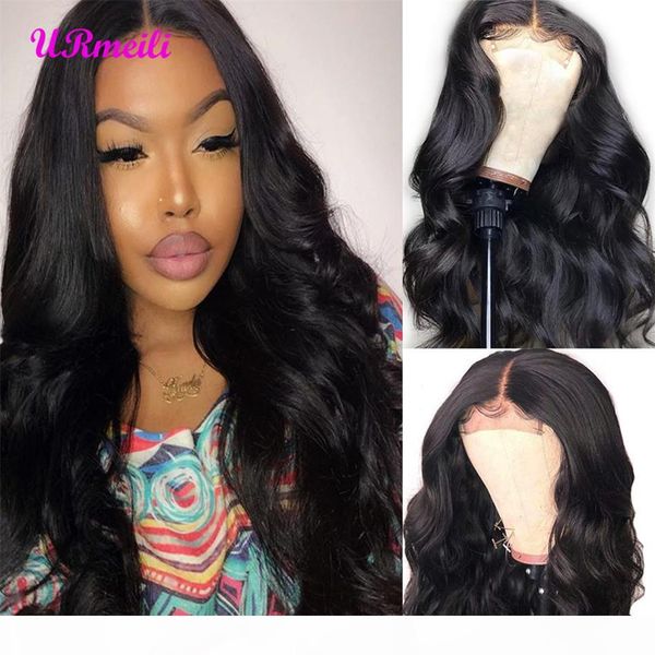 

brazilian body wave human hair lace frontal wigs for black women virgin hair weave body wave closure wigs 150% density glueless lace wig, Black;brown