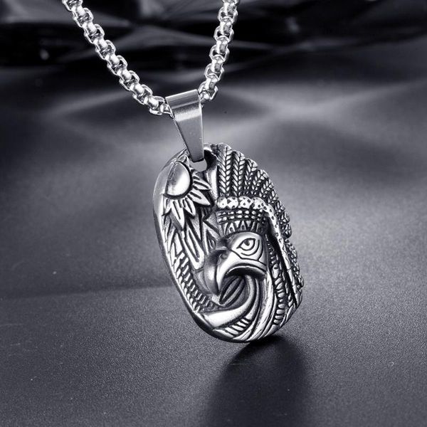 

pendant necklaces vulture for men necklace charm fashion rapper punk chain hip hop jewelry gift, Silver