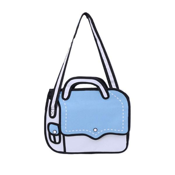 

3d jump style cartoon paper shoulder bag handbags nylon crossbody purse tote satchel for fashion women girls