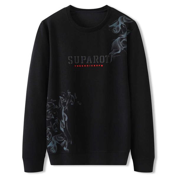 

long sleeve men's autumn and winter oversized pullover sweater, Black