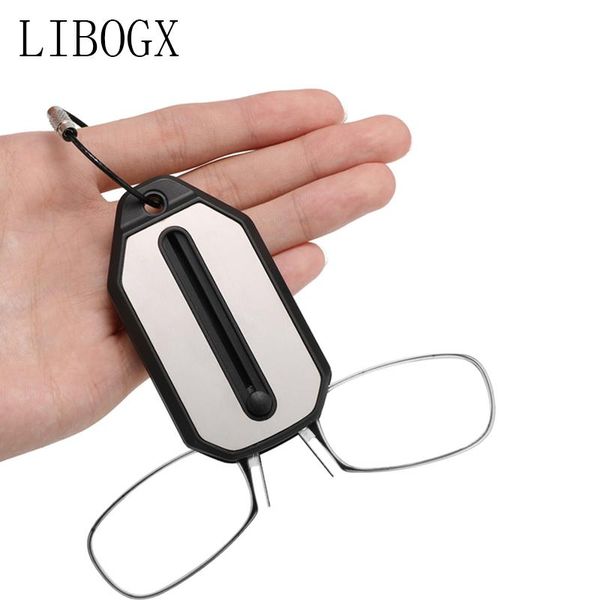 

sunglasses libogx portable reading glasses for men and legless clamp nose key chain women black +150 +2.00 +2.50 +3.00+2.0, White;black