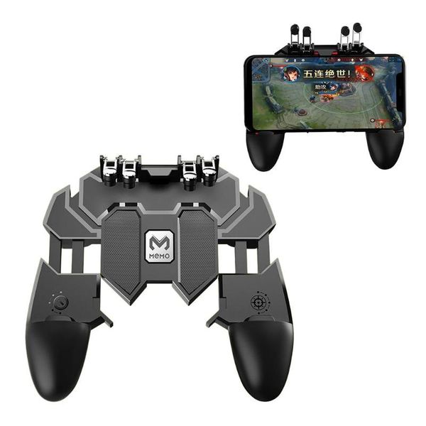 

mobile phone game handle for pubg six finger mobile controller game fire button joystick gamepad l1 r1 trigger gamer