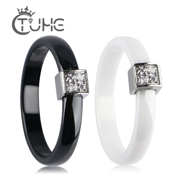 

3mm width smooth for women pink black white thin pick ceramic ring unique wedding engagement rings fashion jewelry, Golden;silver