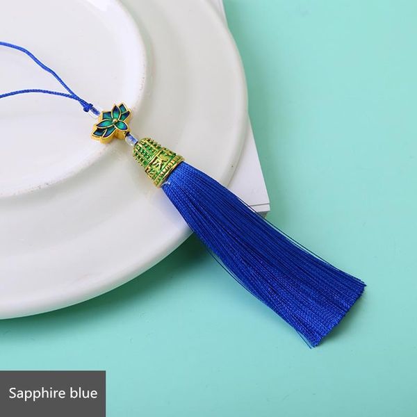 

2 5pcs fashion bronze cap fringe trim bookmark silk tassel diy curtain clothes bag craft supplies classical style tassel pendant h sqcfbn